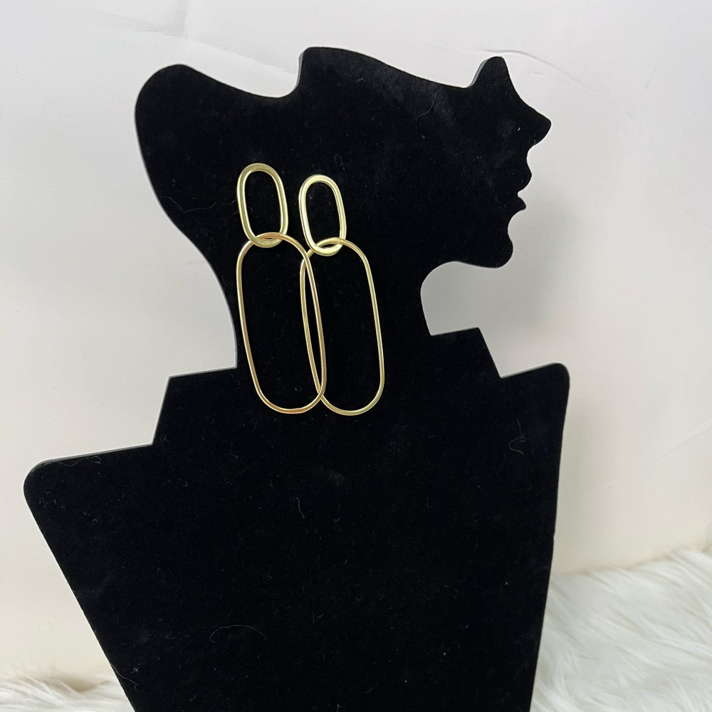 Gold over sterling silver trendy earrings.